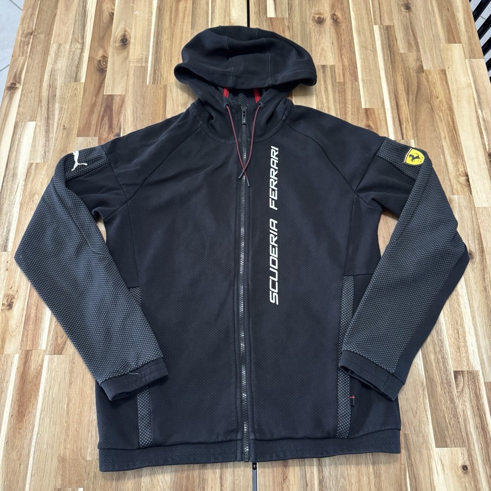 Puma Scuderia Ferrari Hoodie Mens S Black Full Zip Racing Jacket 597951-02
